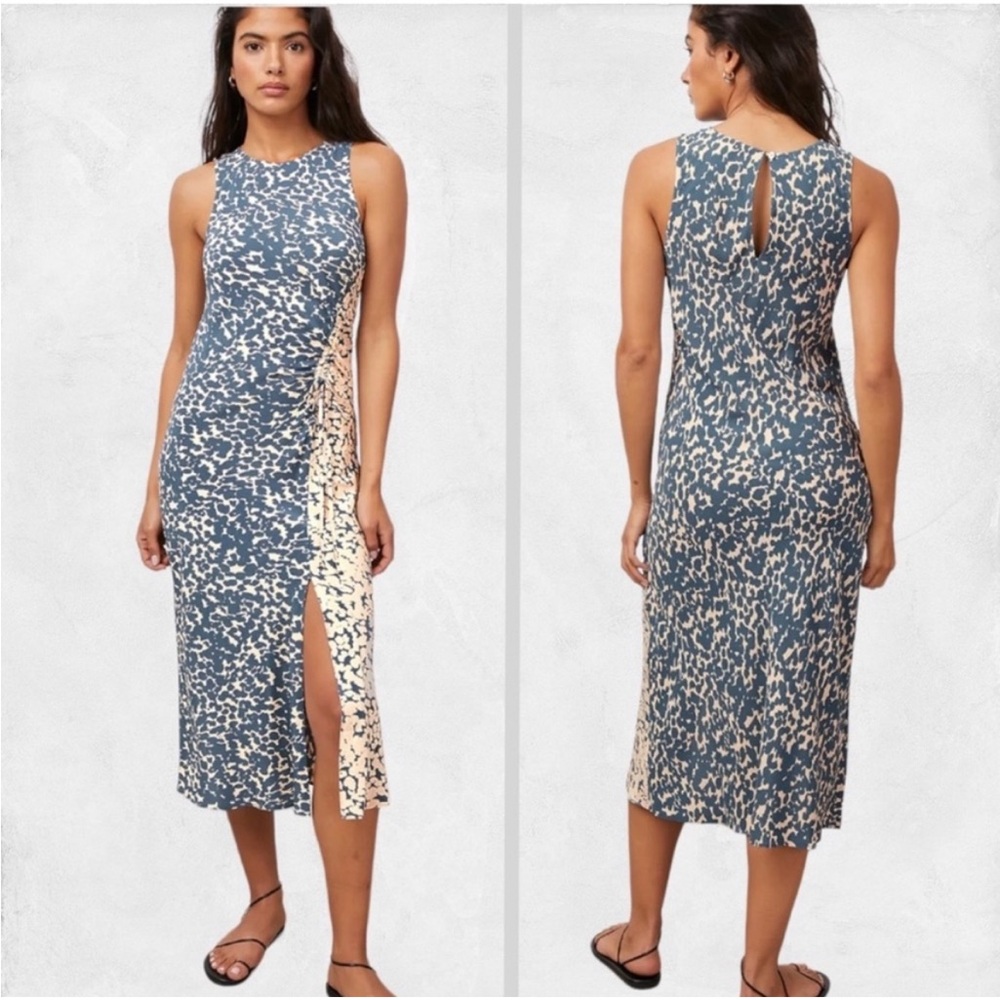Rails Blue and Cream Midi Dress